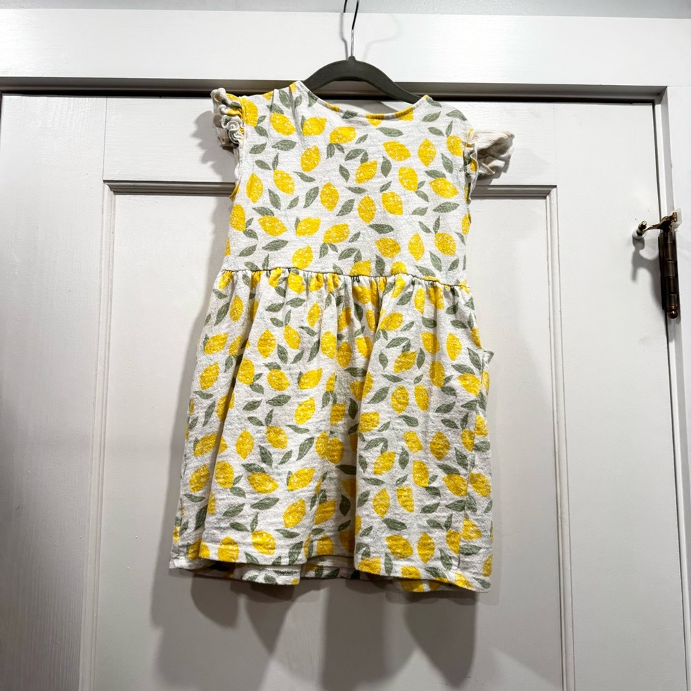 Hanna Andersson Toddler Girl Dress bundle lot 5T Flamingo Floral Lemon Cotton - Picture 16 of 16